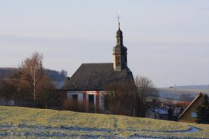 Evangelische Kirche, etwa 2010, vom Borhain aus gesehen