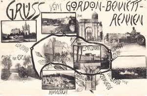 Karte vom Grodon-Benett-Autorennen 1904. Unten links die Idsteiner Chaussee bei Esch.