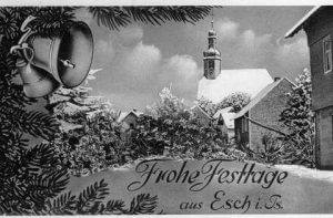 Weihnachtliche Grußkarte aus Esch, Foto von R. Wick