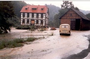 Hochwasser am Petershammer 1981, Bild M. Hannemann